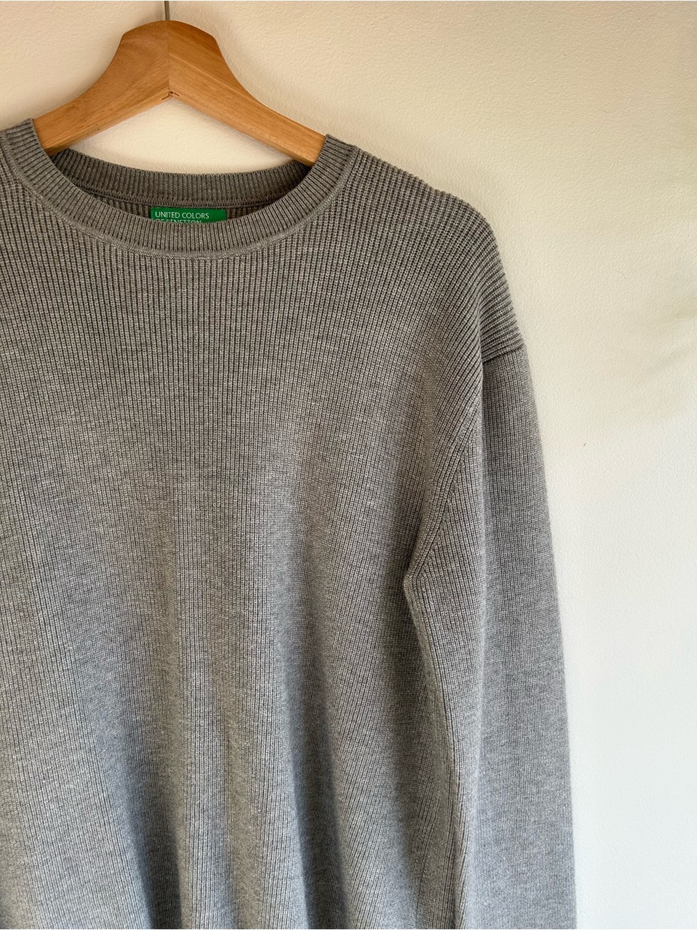 United Colors Of Benetton Men's Gray Crewneck Sweater